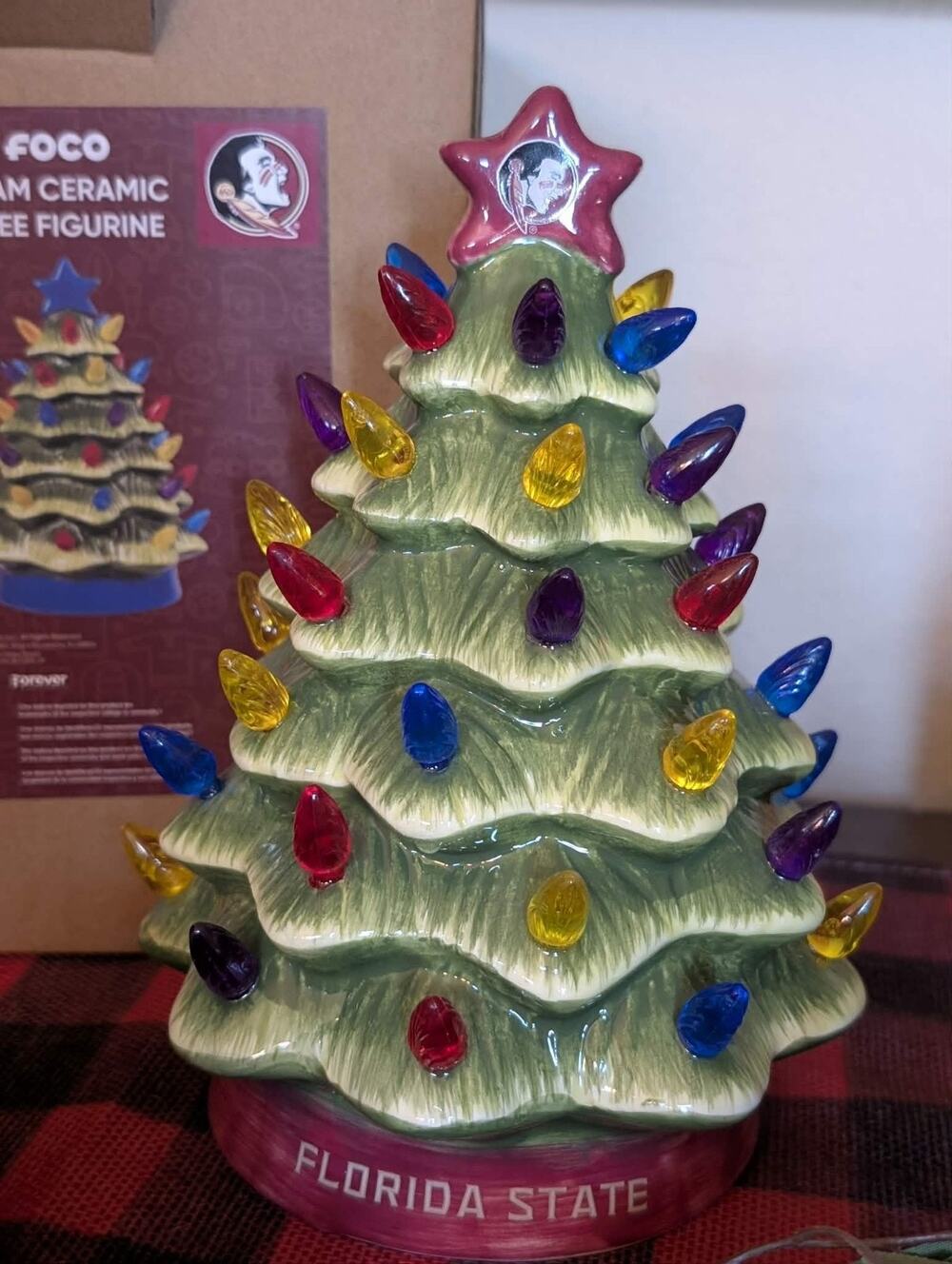 NCAA Florida State Seminoles FSU Ceramic Christmas Tree Holiday Decor 8" Gift